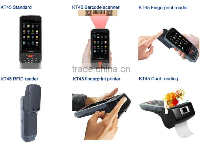 Android WIN CE/Mobile handheld terminal with barcode rfid reader printer wifi GPS GSM IP65