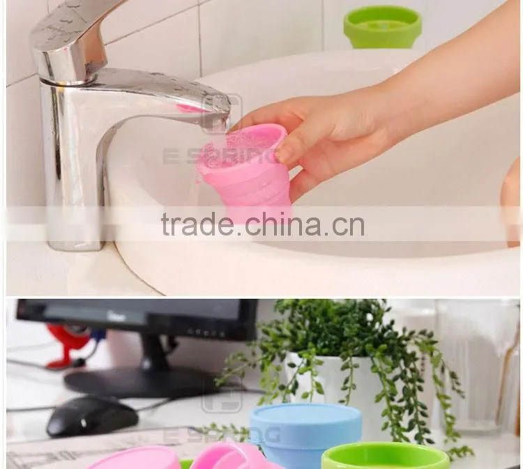 Mini retractable silicone cup silica gel outdoor travel portable cups Travel Folding Cup