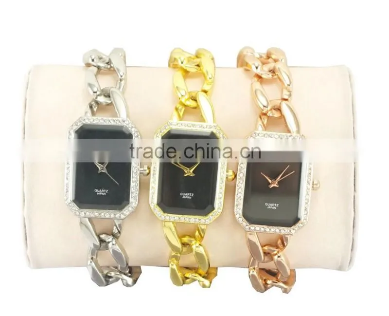 Summer season fashion models fit wrist chain bracelet watches quartz square watches women
