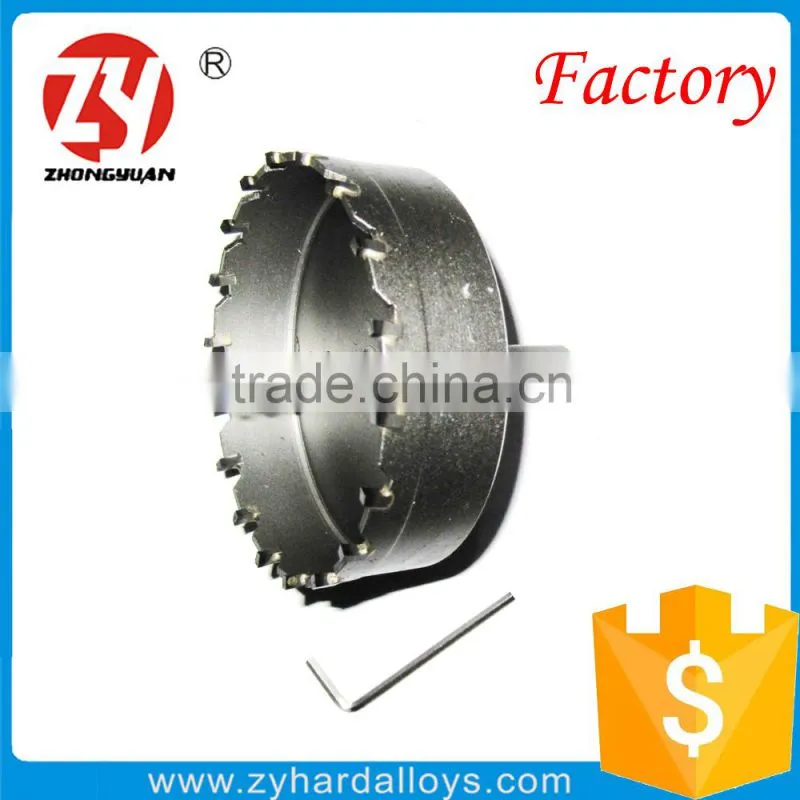 Stopped type YG9X tungsten carbide tipped t.c.t. hole saw for metal and stainless steel