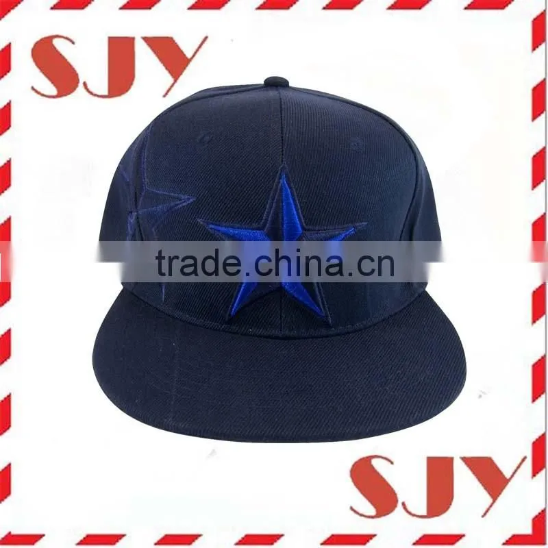 Blue Flexfit Puff embroidery Flat bill Baseball cap