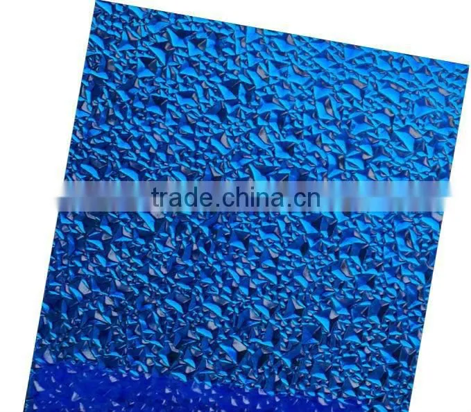 Yuyao JSD blue colored diamond polycarbonate sheet,polycarbonate diamond sheet,embossed polycarbonate sheet