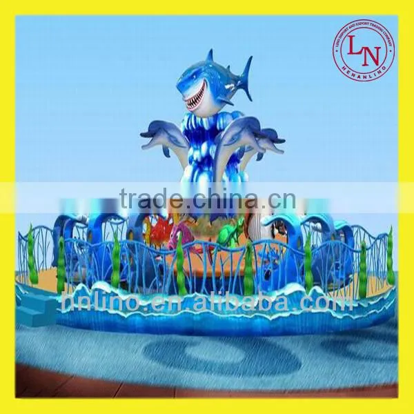 Swing rides amusement park fight shark, fighting on the island, shooting game rides