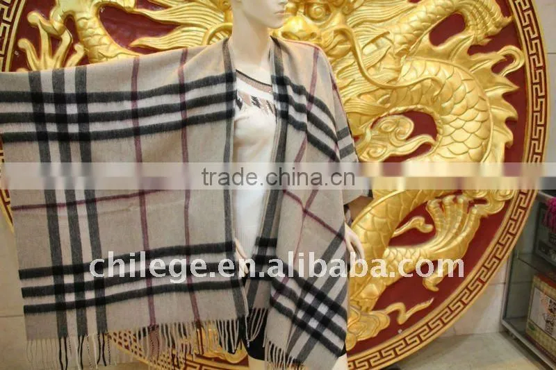 fashion wool/cashmere checked ladies scarves
