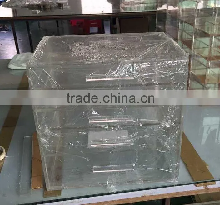 clear acrylic 4 tier plastic storage drawer multi-drawer