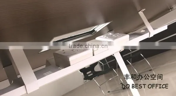 wooden furniture conference table with power outlet