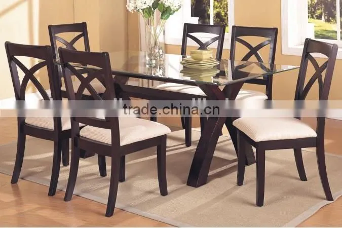 newport glass cappuccino dining table set DT4068