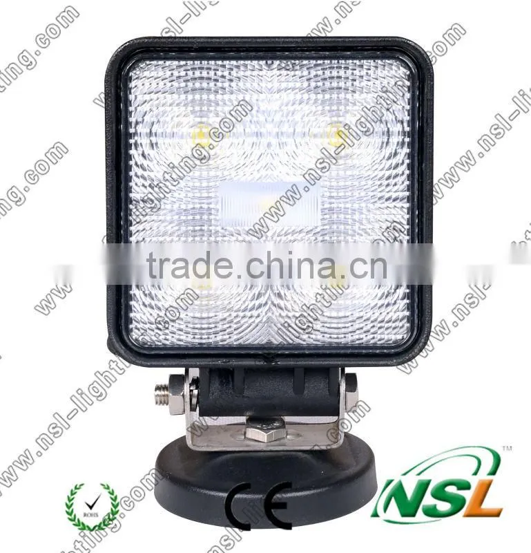 15W LED Working Lights 10~30V DC IP67 for Heavy Duty Working Lights, Square Offroad LED Driving Headlight/Roof Light