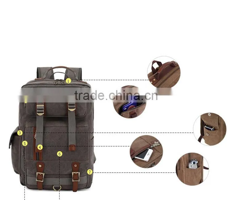 Vinrage Style Wholesale Custom Brand Logo Canvas Backpack FS261