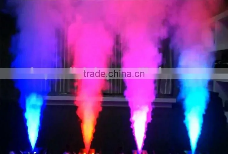 LCD Display DJ Geyser Geiser RGB CO2 Fog Cannon Pyro Vertical Upward 24x3W RGB 3IN1 LED Combination 1500W LED Fogger Machine