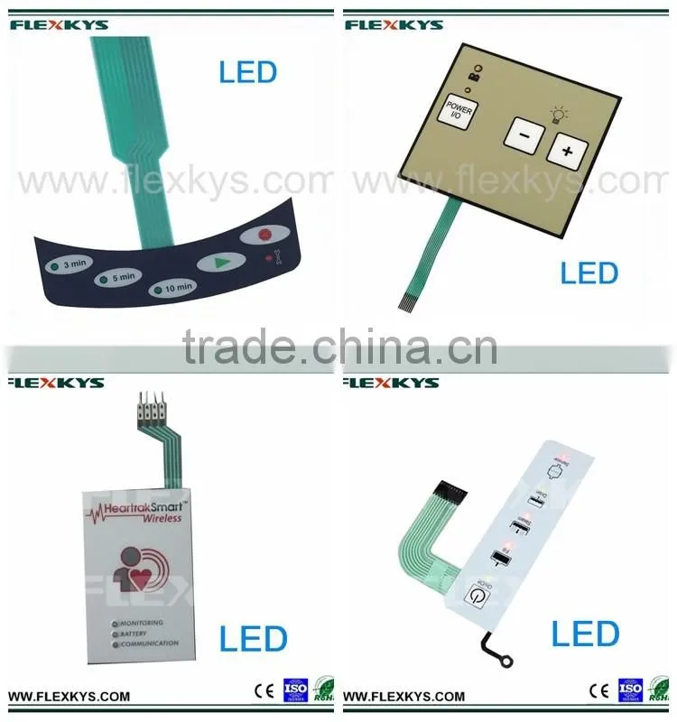 LED tactile waterproof membrane keypad switches