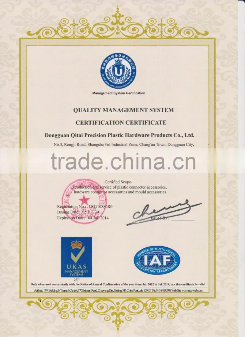 Gold supplier QITAI OEM customized high precision mould,punching mold, OKUMA CNC machining male female connectors