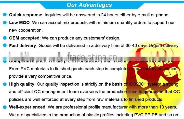 Best seller factory supply plastic strip, PVC plastic product