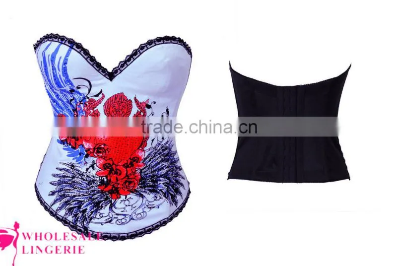 2015 newest cheap print flower waist training corsets for women