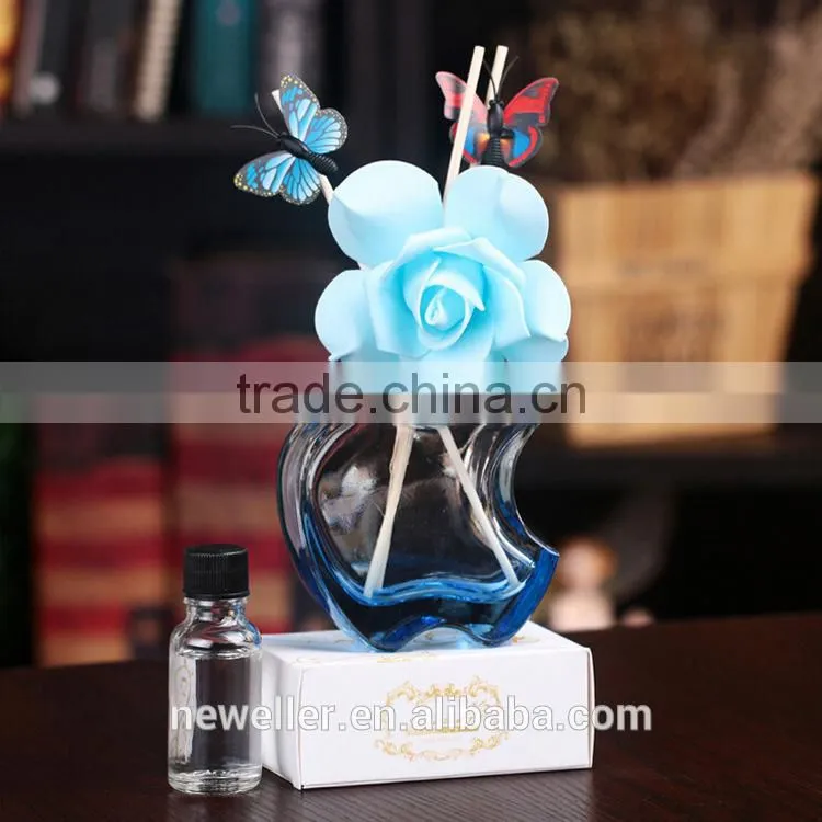 Custom printed europe polygon ceramic cowl reed diffuser with rose smell