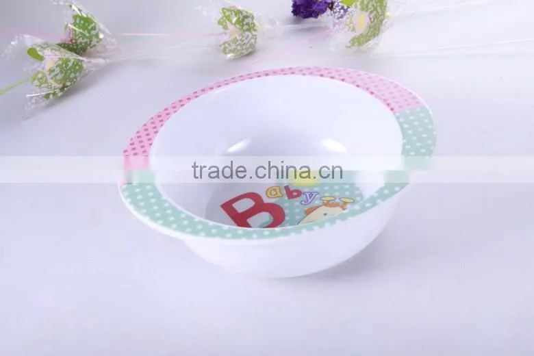 baby melamine anti scald baby bowls with different decal, feeding bowl for baby, melamine chinese soup bowls