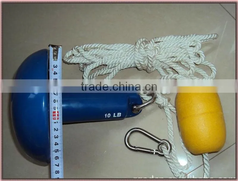 Chinas Marine Deck Hardware PVC Coated Mushroom Anchor for boat and ship