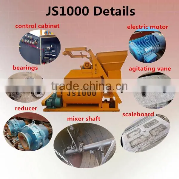 Foam concrete mixer JS1000 - super quality & double shaft from Henan Tengfei Group Machinery