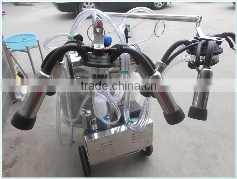 Vacuum Pump Cow Milker with Double Milk Pails