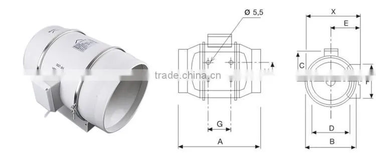 10Inch 250mm High Airflow Air Blower Fan for Planting
