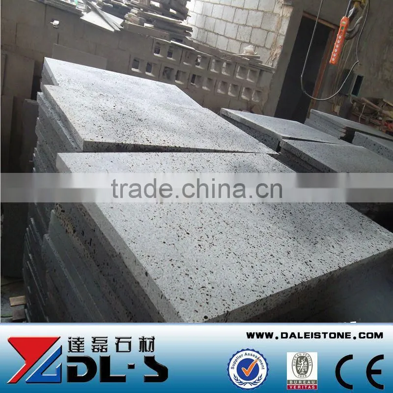 Natural black honed lava stone tile for sale