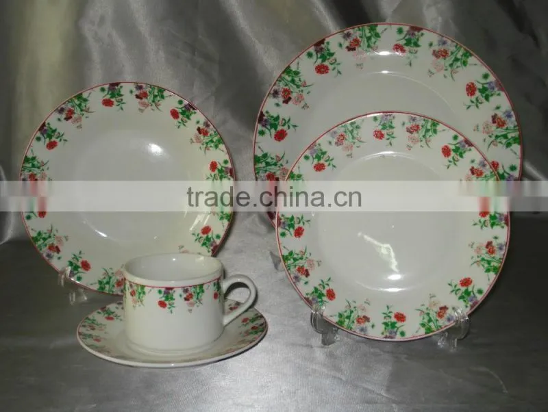 20pcs porcelain dinner plate with decal printing 20pcs dinnerware sets