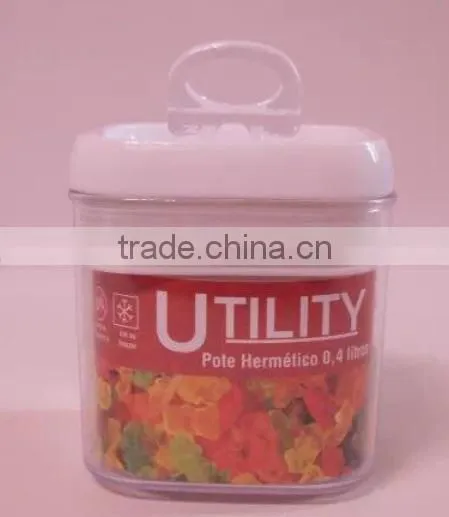 0.4L Square airtight plastic container for food