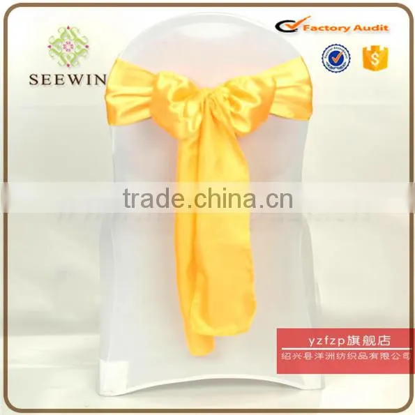 soft silk satin fabric chair sash for chair