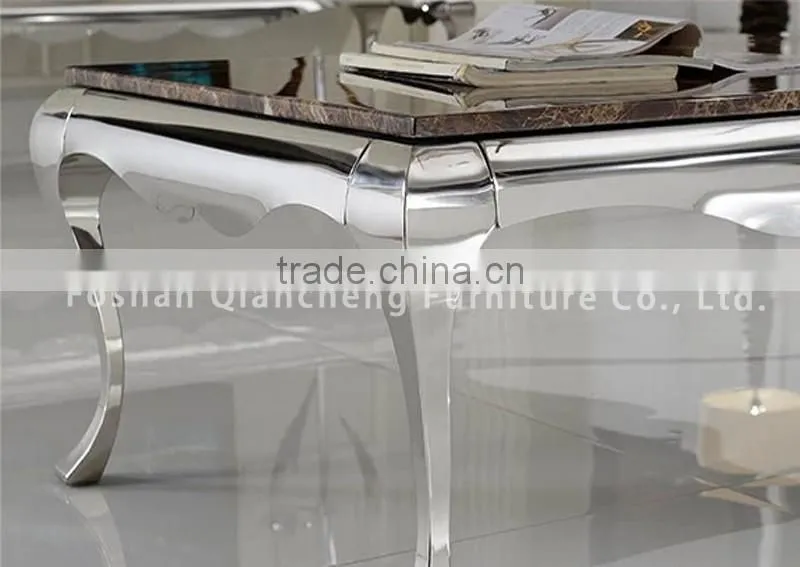 mable top silver coffee table tea table set