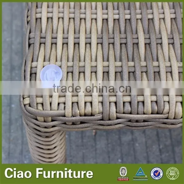 Outdoor rattan coffee table / lounge side table with glass