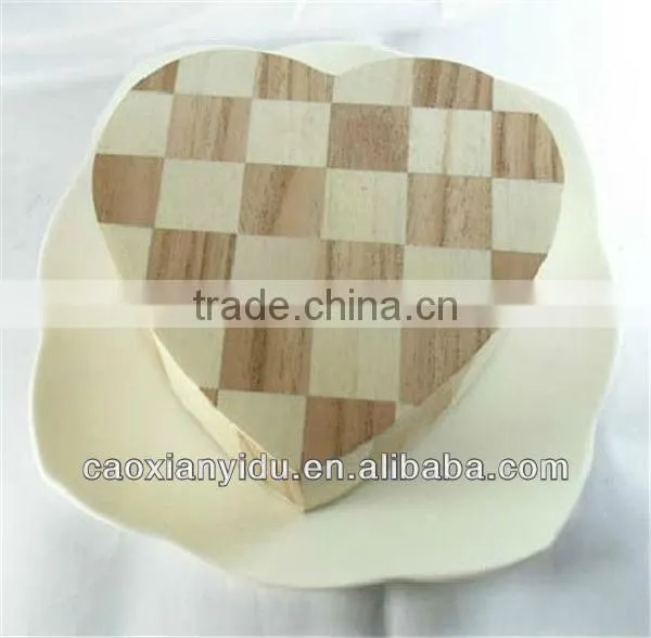 Heart Shaped Shape Gift Wooden Box For Party Decor