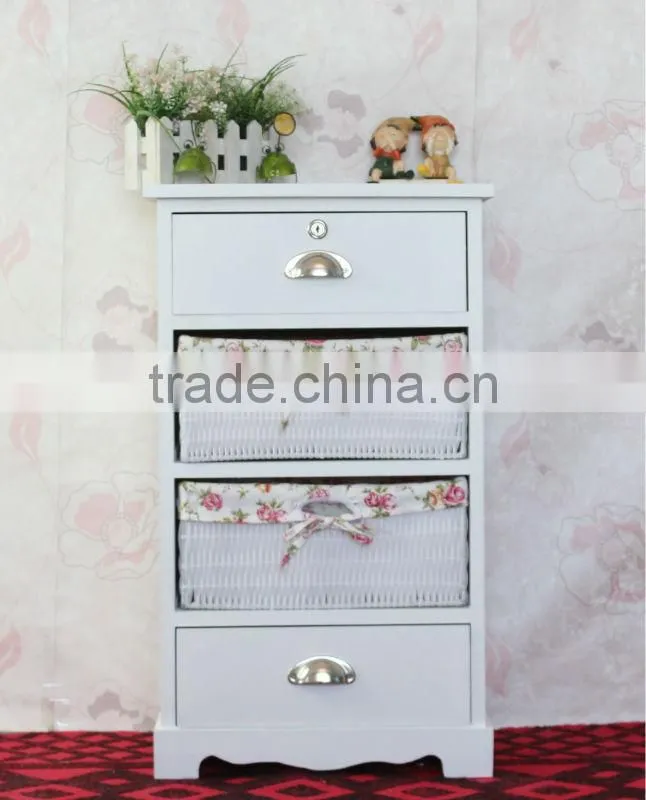 UEnjoy Shabby Chic Pair of Bedside Table Unit Wooden Cabinet 2 Drawers Nightstand Bedroom