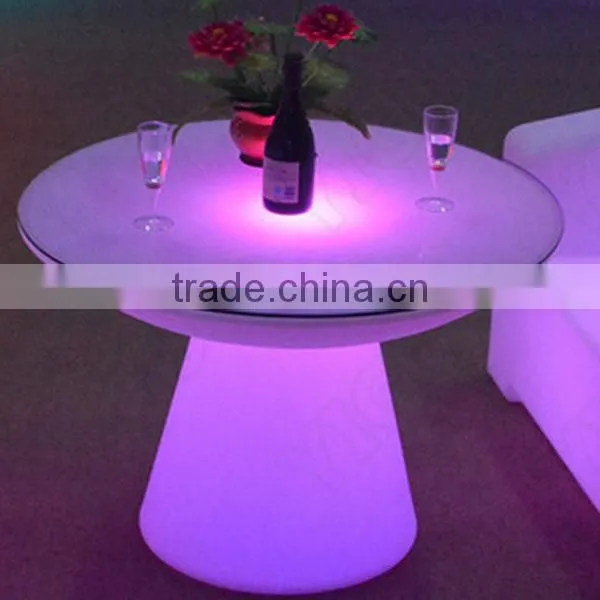 hot sale PE battery power night club lighting illuminated led table/led commercial hot pot table