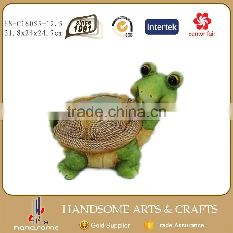 12.5 Inch Resin Outdoor Garden Decoration Animal Statue Frog Figurines Flower and Grass Plant Pot