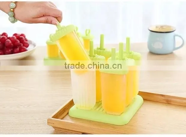 6pcs Set Pop Lolly PP Plastic Popsicle Ice Mold Factory Wholesale