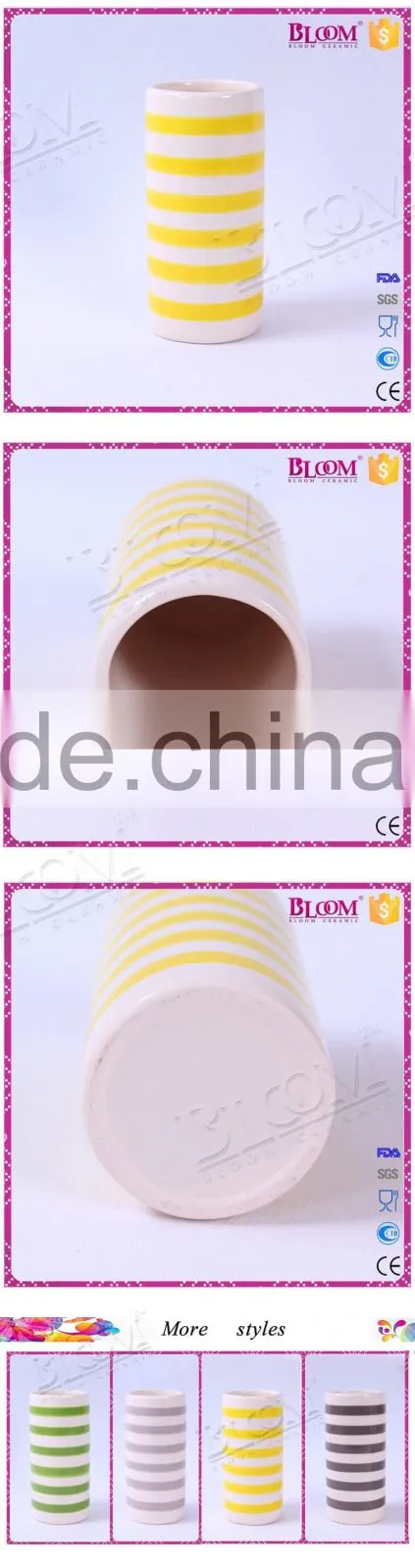 Cheap round shape ceramic vase home decor