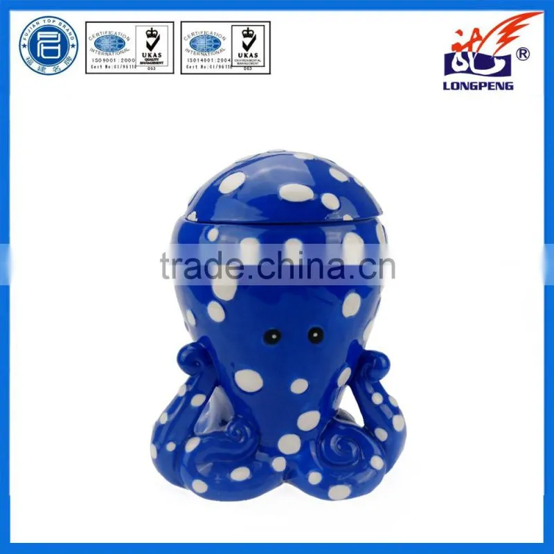 Ceramic Ocean Series Octopus Cookie Jar/Candy Jar/Canister