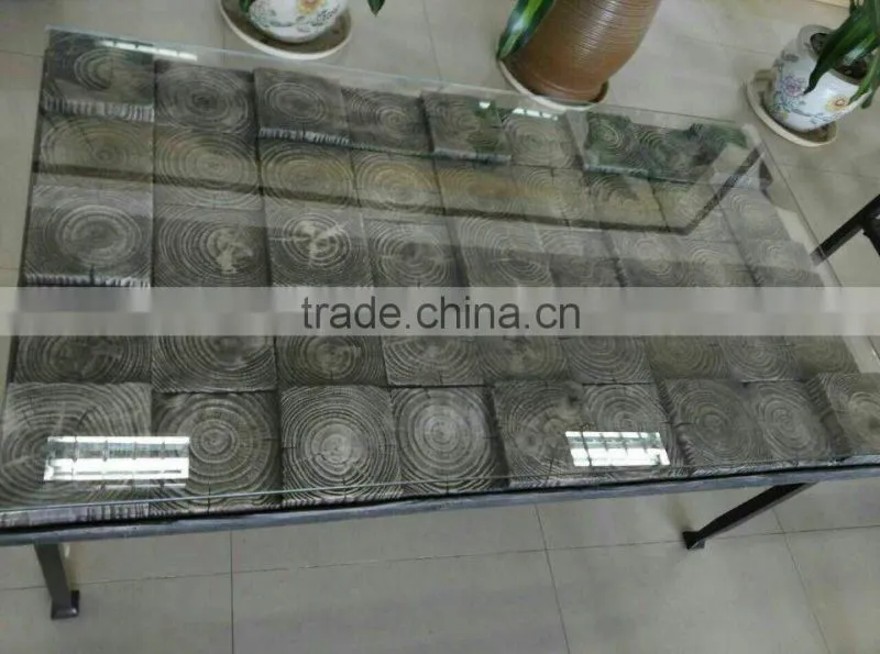 Fiberglass clay wooden look outdoor garden furniture set