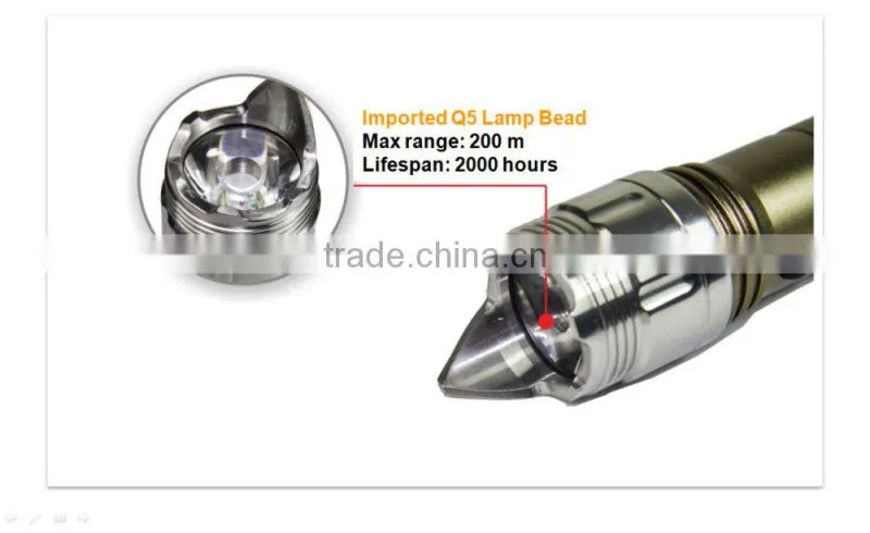 Outdoor Aluminum Rechargeable Flashlight With 4 shifts and Magnet