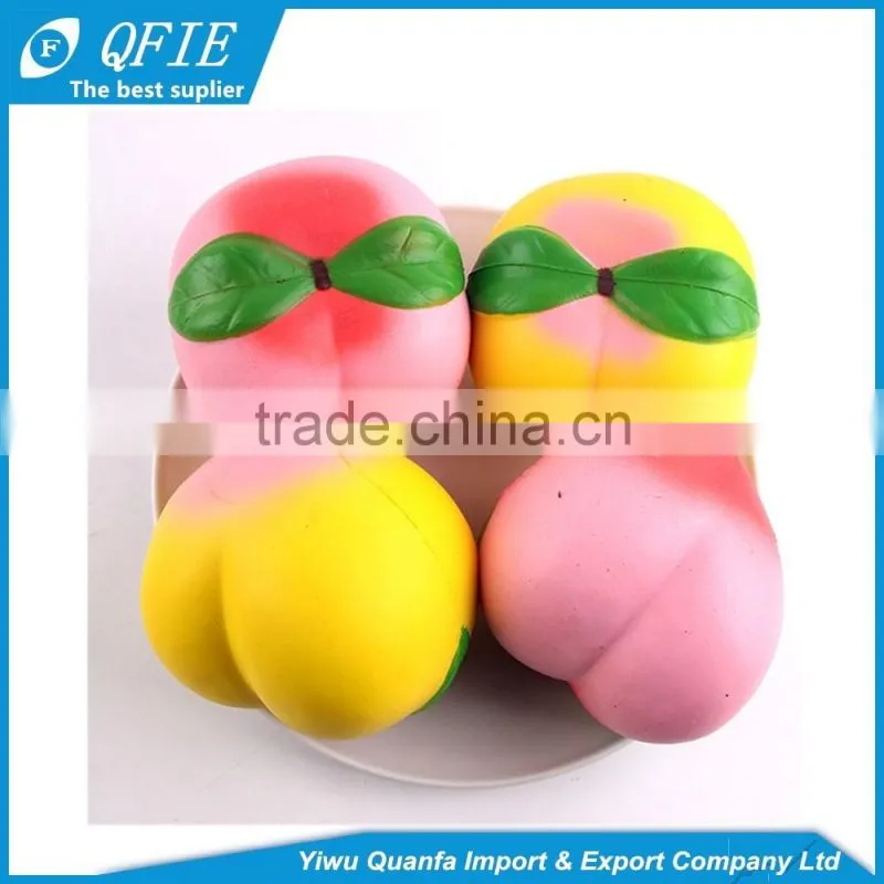 Wholesale 10CM PU foam big peach Kawaii Jumbo squishy licensed toy for children
