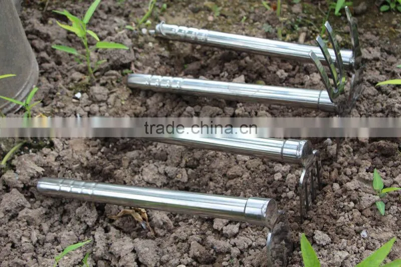 best sale high grade Stainless Steel Mini anti slip handle all steel farming hoe