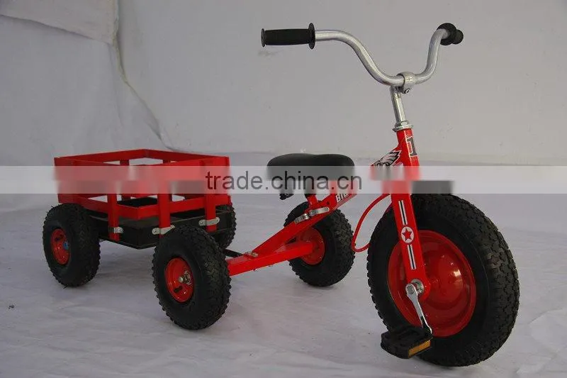 toy tricycle with wooden trailer,children tricycle with trailer