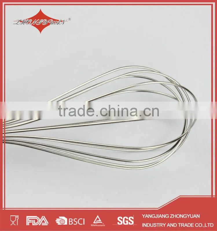 10" high quality stainless steel manual egg beater whisk for kitchen tools