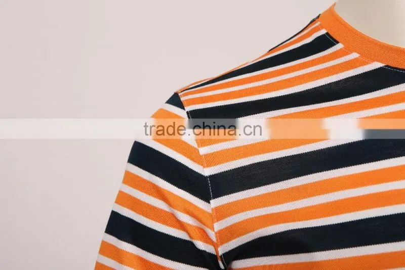 mens cotton design plain slim striped t shirt