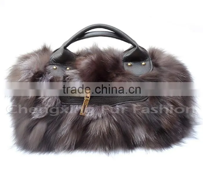 CX-H-34 Genuine Fox Fur Handbag