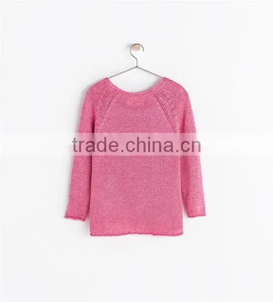 2014 Girl's lovely frills knitted pullover sweater