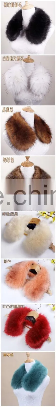 Hot Selling Fashion Style Winter Women Faux Fur Collar Scarf Fur Cap Fur Collar Winter Wrap Shrug forJackets