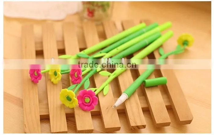 Flower shape gel pen plastic ballpoint pen 0.38mm penfor office & student