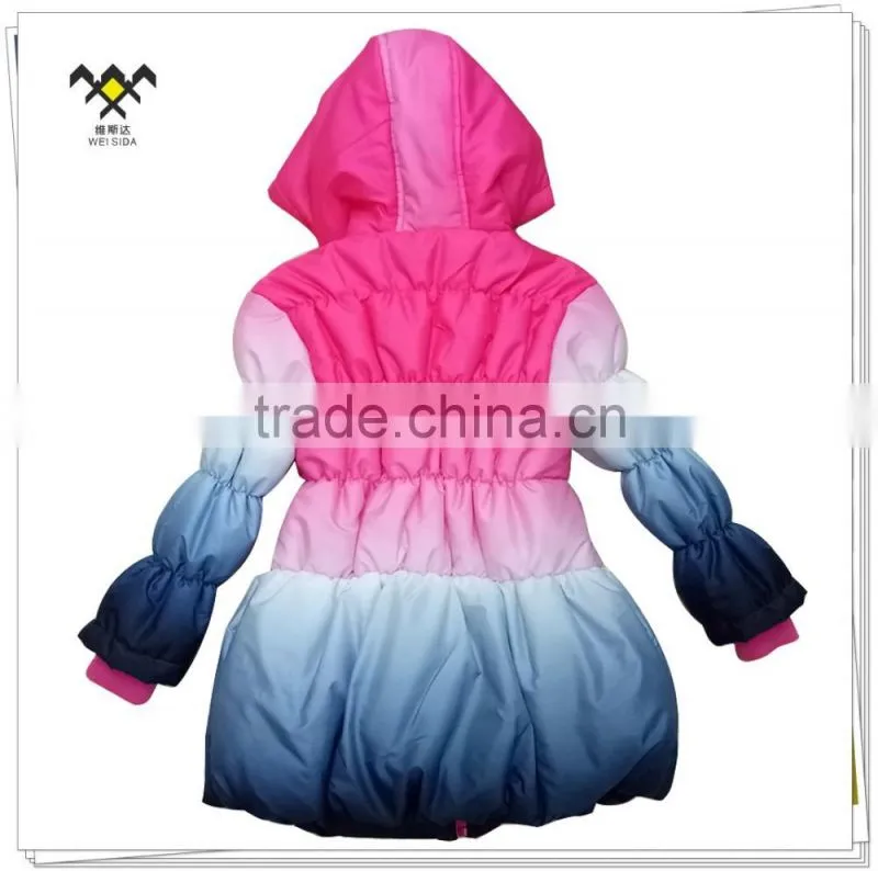 2017 gradient printing kids clothes for girls long jacket