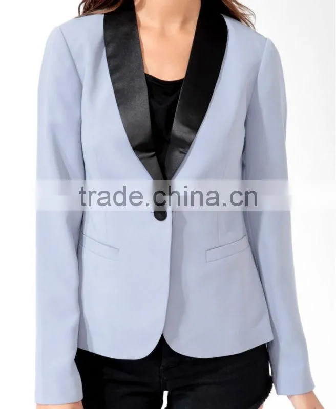 Contrast Lapel Blazer